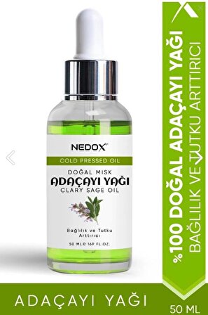NEDOX Misk Adaçayı Yağı %100 Doğal Bağlılık Ve Tutku Arttırıcı Clary Sage Oil 50 Ml